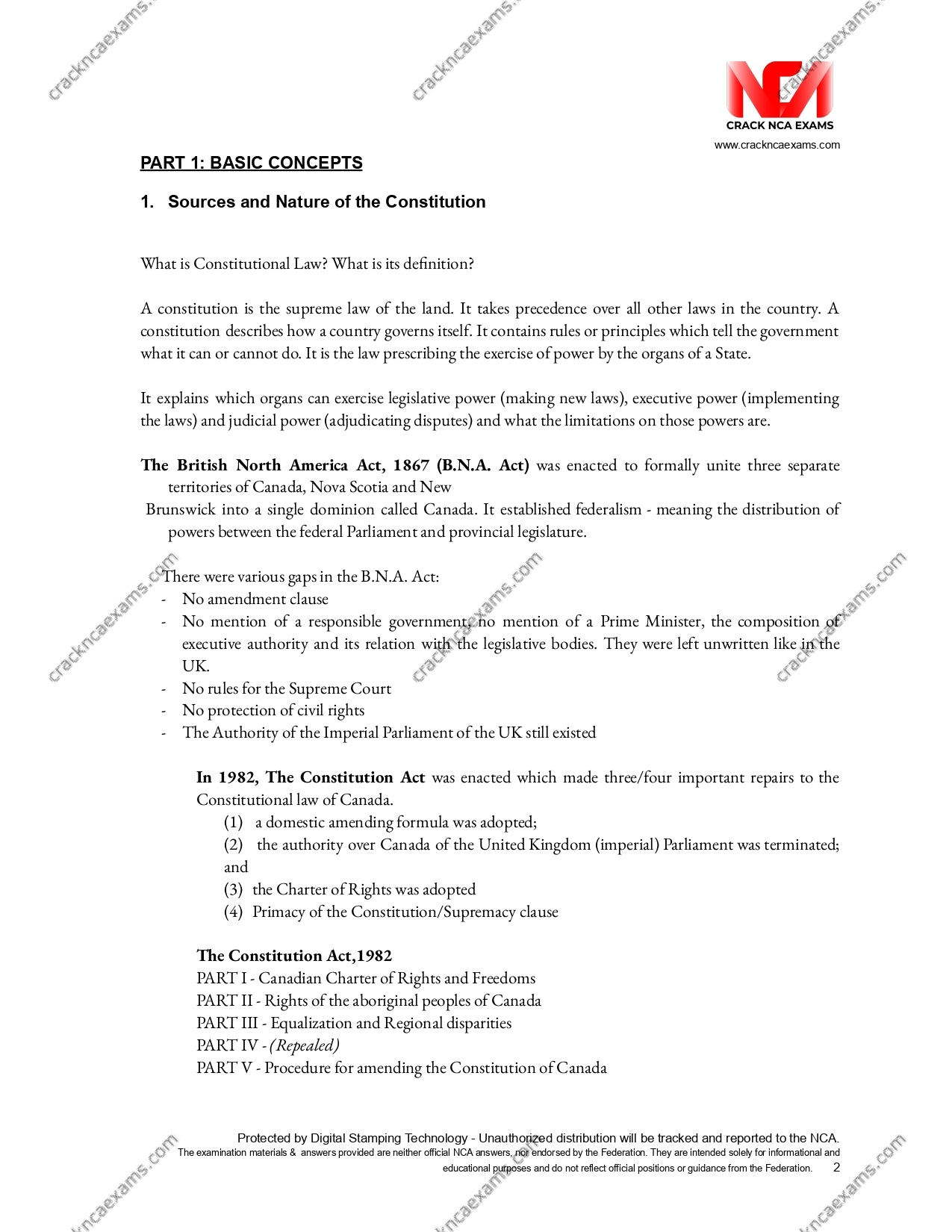 Canadian Constitutional Law (January 2023 version) UPDATED + IRACs