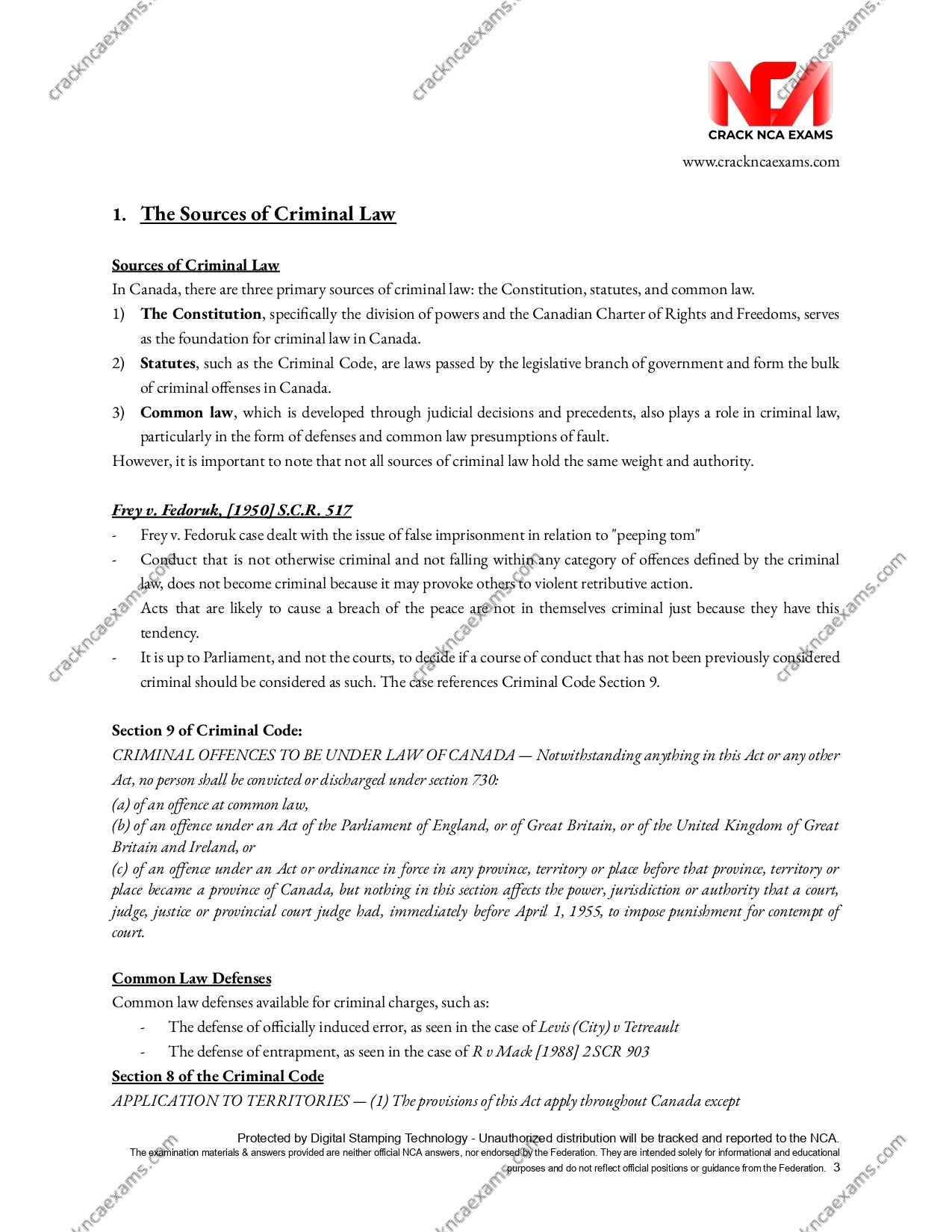 Canadian Criminal Law 2024 UPDATED + IRACs