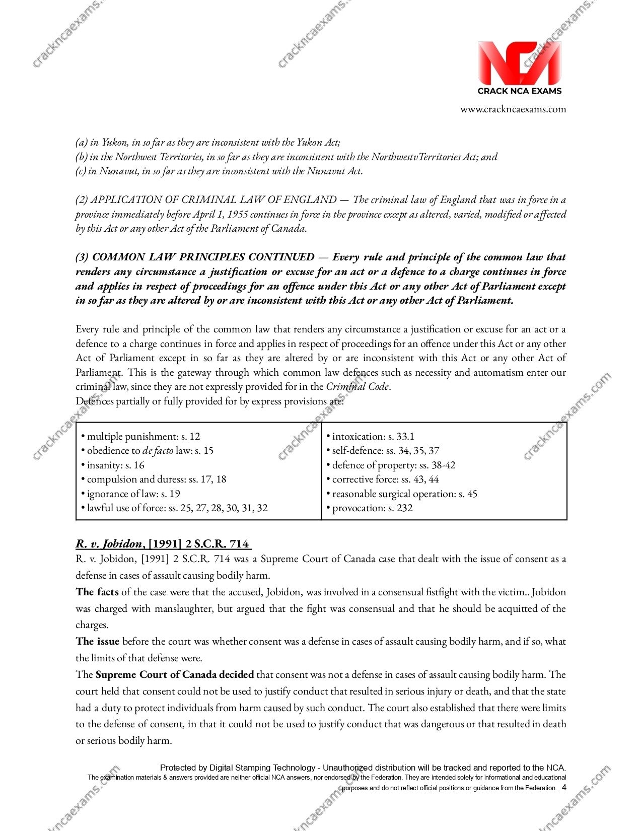 Canadian Criminal Law 2024 UPDATED + IRACs