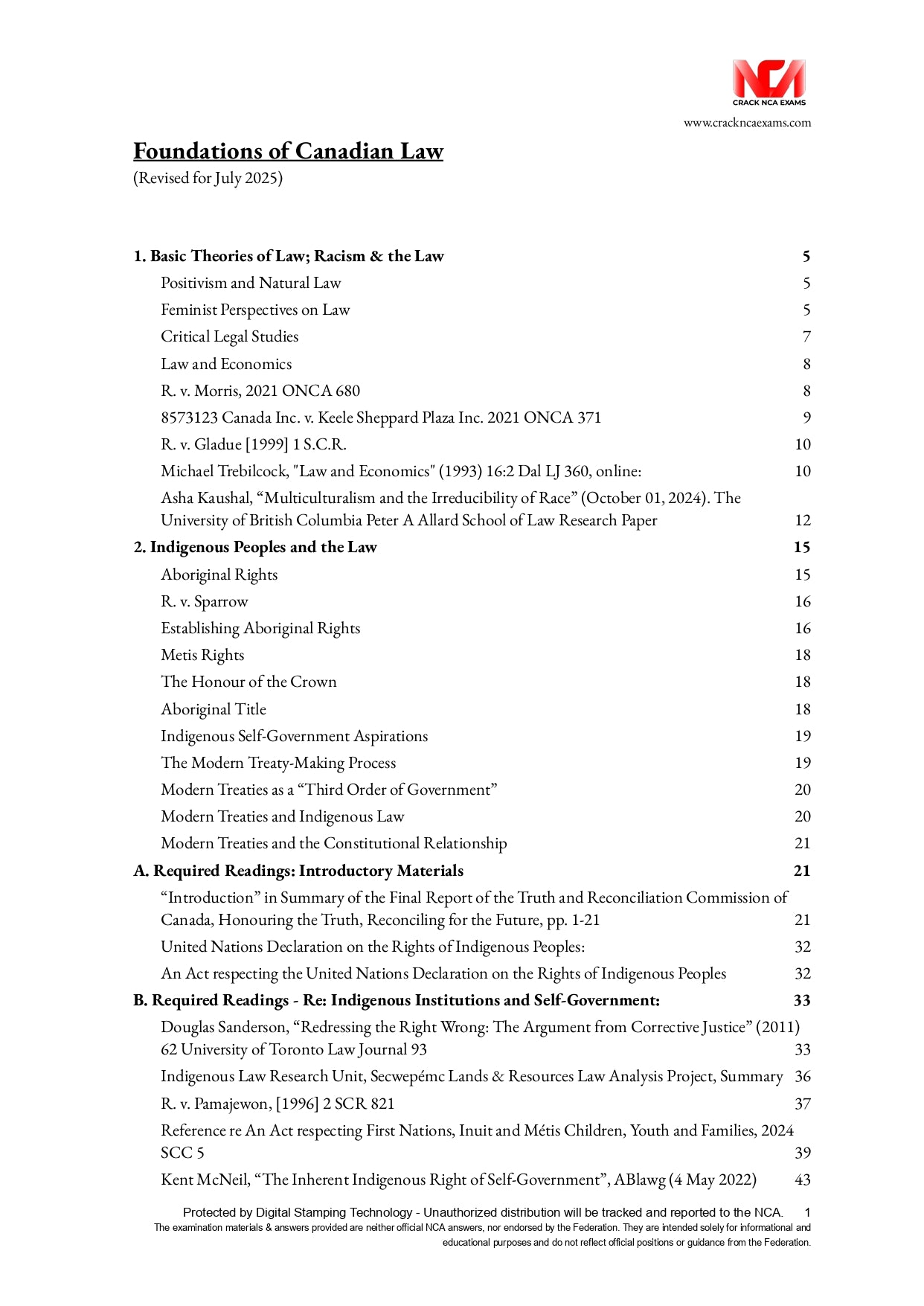Foundations of Canadian Law (July 2025 version)