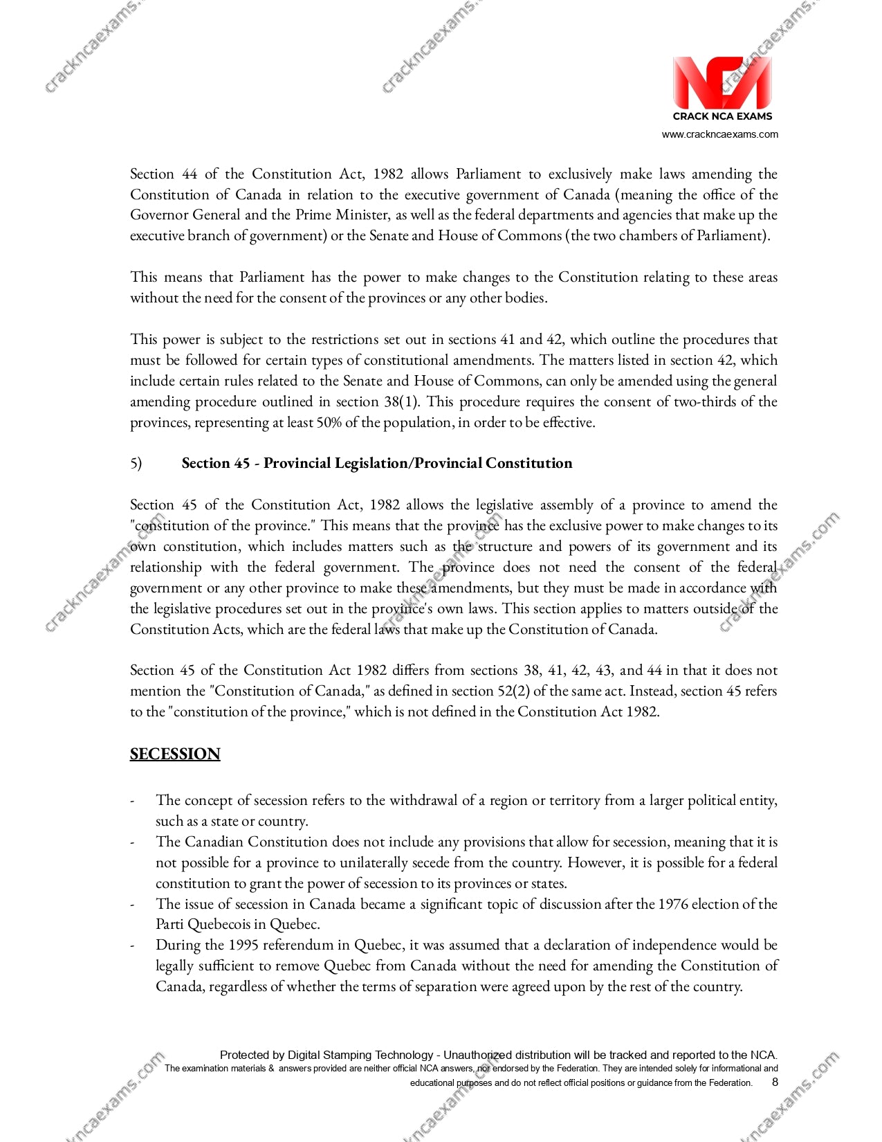 Canadian Constitutional Law (January 2023 version) UPDATED + IRACs