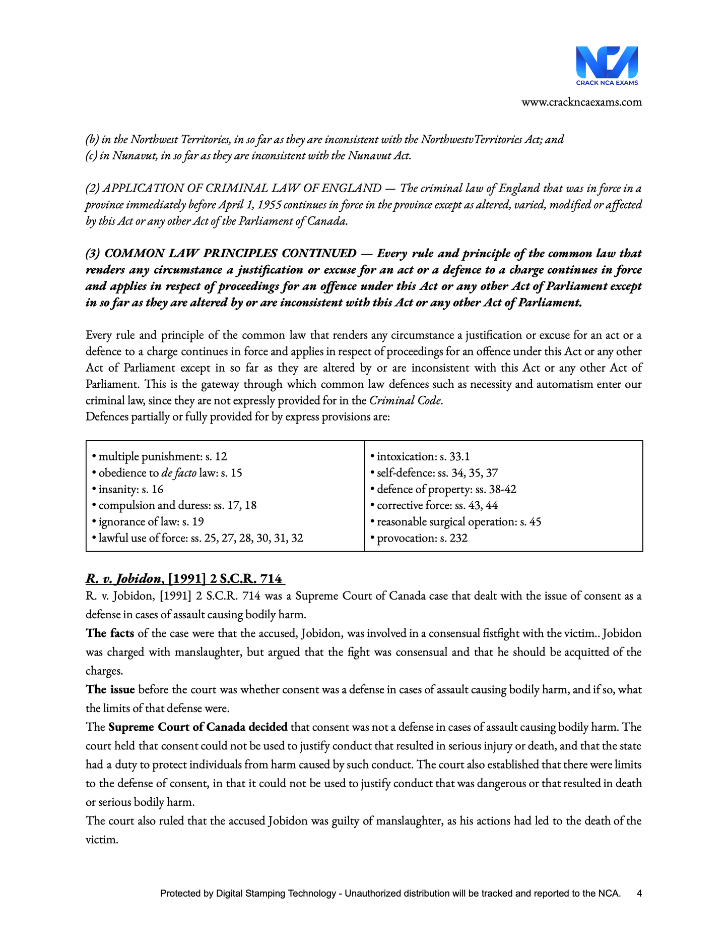 Canadian Criminal Law 2024 UPDATED + IRACs