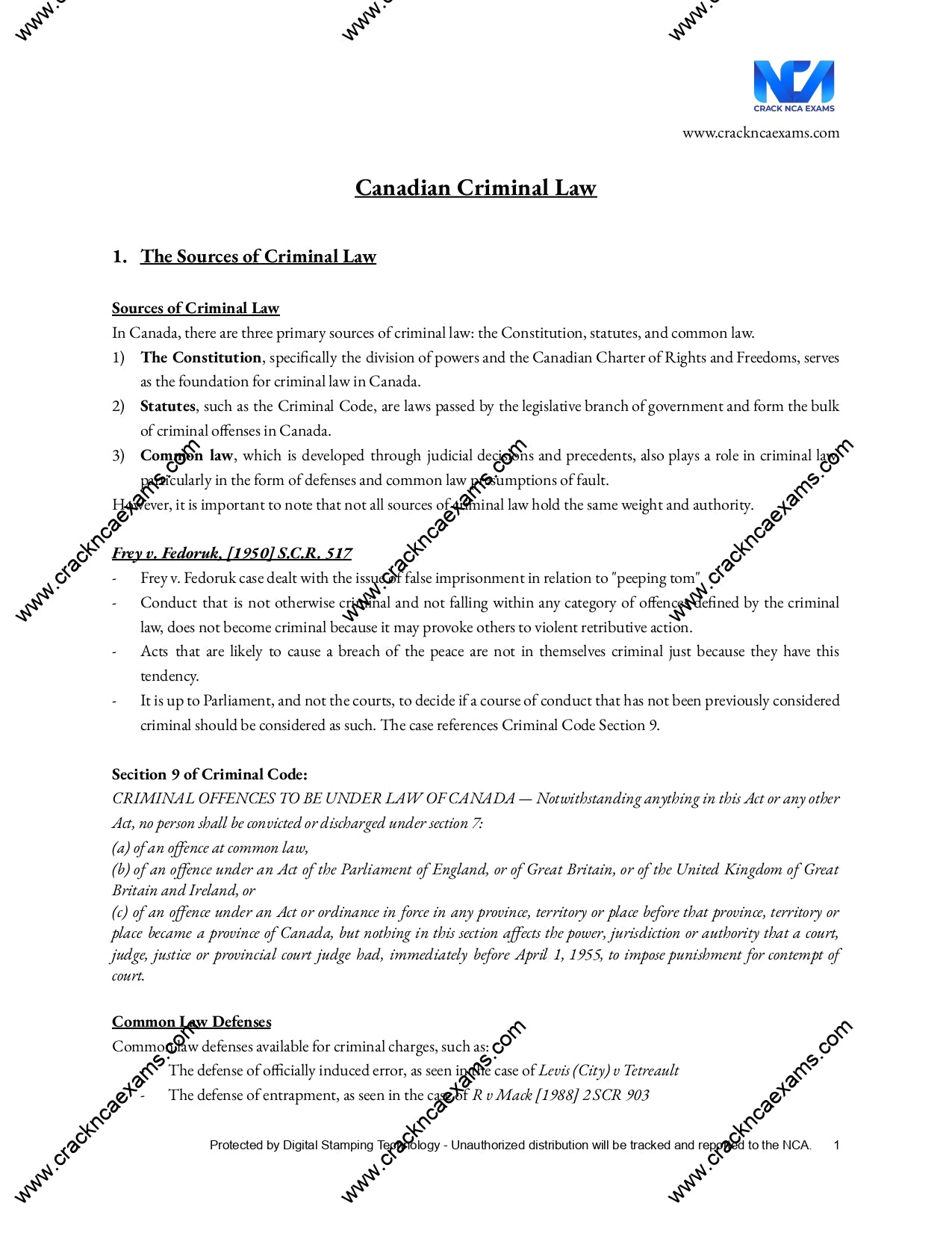 Canadian Criminal Law (November 2022 version) UPDATED + IRACs