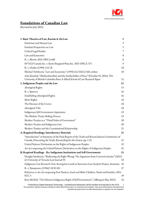 Foundations of Canadian Law (July 2025 version)