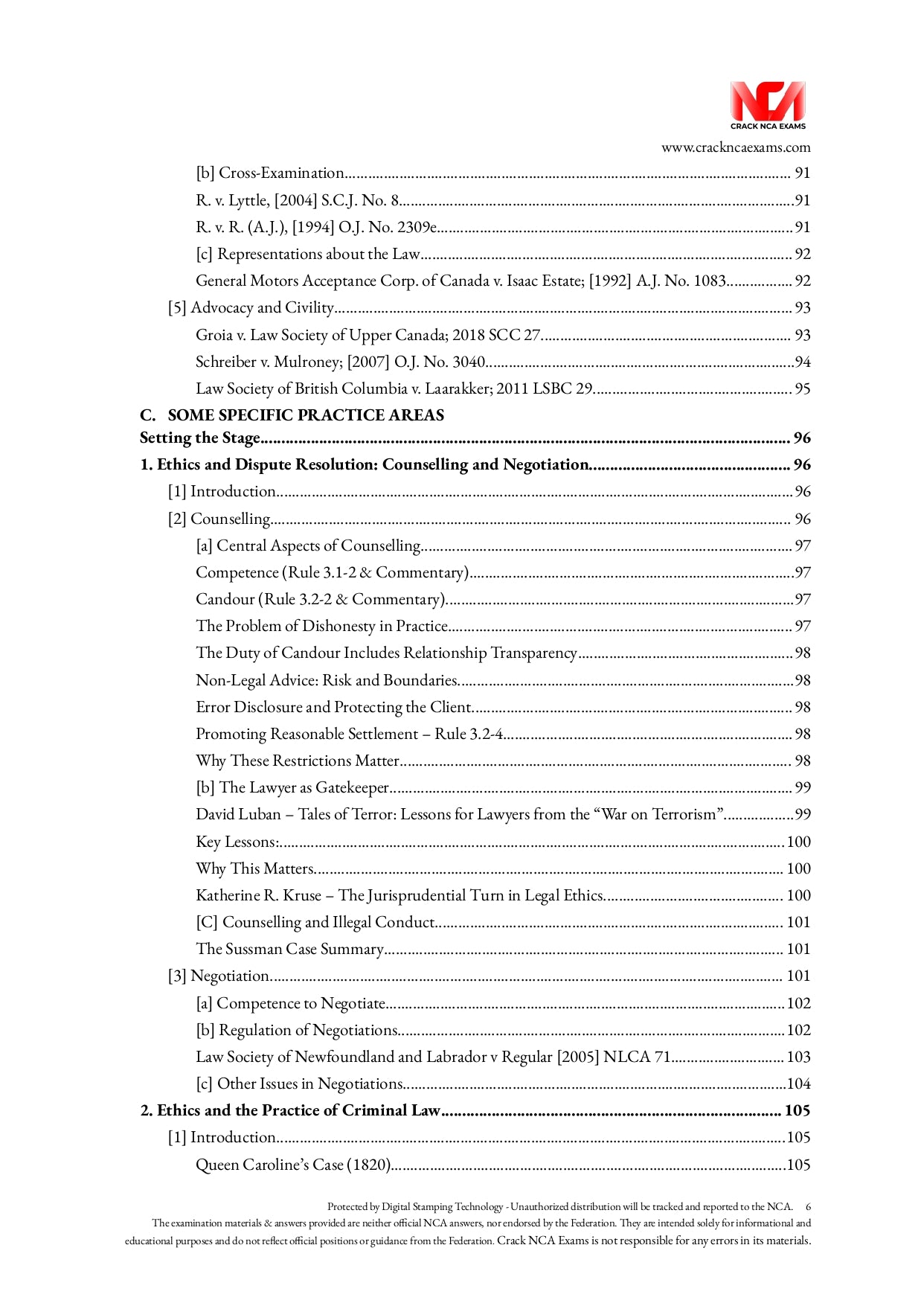 Canadian Professional Responsibility (Revised for March 2023) + IRACs