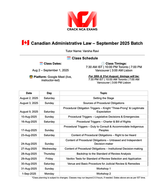 Canadian Administrative Law – September 2025 Batch