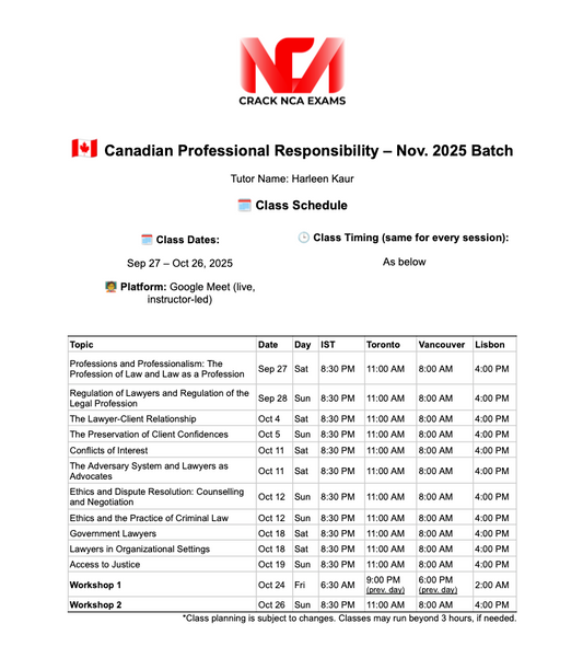 Professional Responsibility – November 2025 Batch