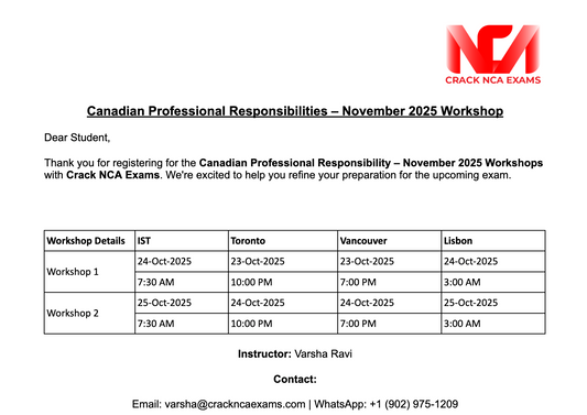 Canadian Professional Responsibilities – November 2025 Workshop