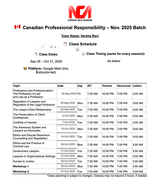 Professional Responsibility – November 2025 Batch