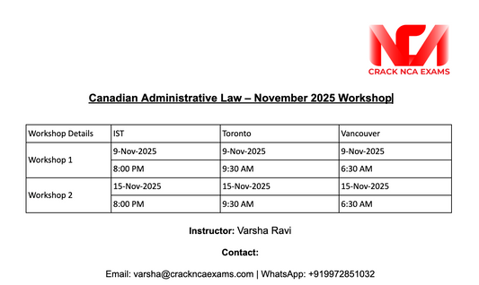 Canadian Administrative Law – Exam Workshops for November 2025
