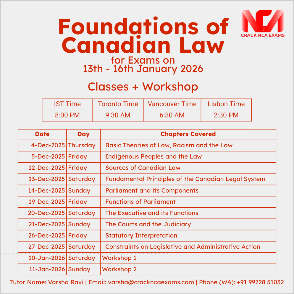 Complete Bundle (Classes + Materials) Foundations of Canadian Law Prep (For Exam of Jan 2026)
