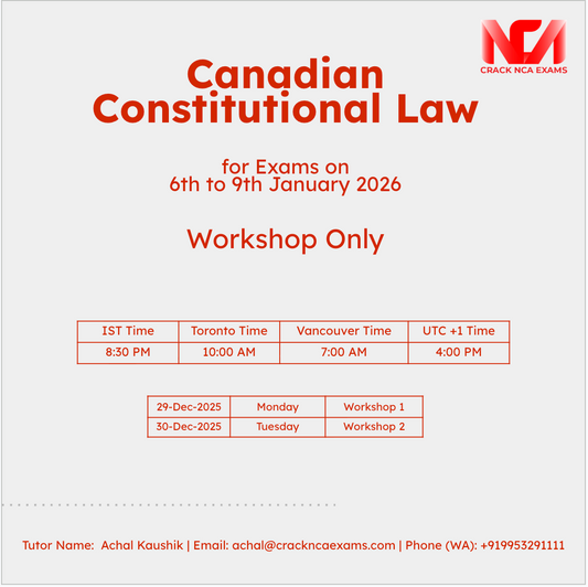 Canadian Constitutional Law | Workshop/Practice Session | For January 2026 Exam