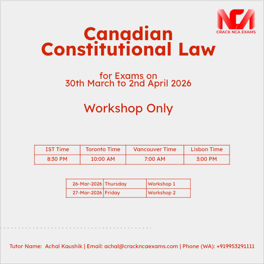 Canadian Constitutional Law | Workshop/Practice Session | For March/April 2026 Exam